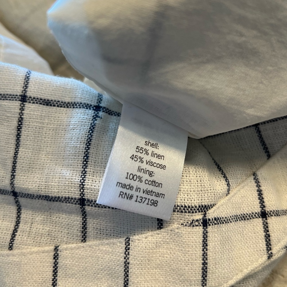 Now + Gen by Sonoma NWT Cream Color Blue Plaid Short Sleeve Dress - Size Large - Picture 11 of 12